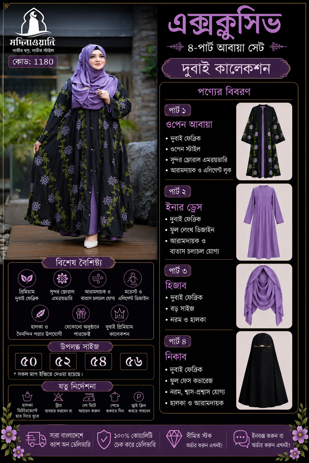 Royal Blossom Abaya